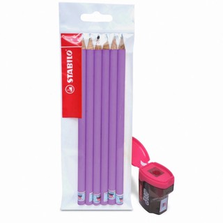 Bộ 6 cây bút chì gỗ STABILO Schwan Pastel 2B + chuốt chì PS4538 (PC421-C6S)