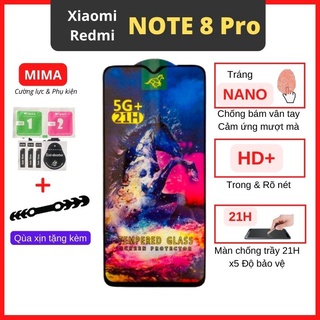 Kính cường lực Xiaomi Redmi Note 8 Pro Full màn cao cấp OG+ độ cứng 21H siêu mượt hạn chế bám vân tay [MIMA]
