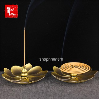 Đĩa đặt đế cắm nhang vòng, đặt hương cây hình hoa sen để lư trầm phụ kiện thác khói đĩa lót chén trà