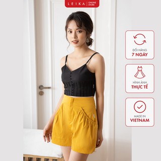 Quần sooc vải trơn túi bom LEIKA chất vải tafta xước mềm, mịn