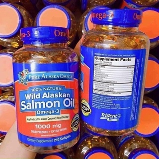 [HCM] T6/2023 Wild Alaskan Salmon Oil Ome ga - 3 1000mg hộp 210v