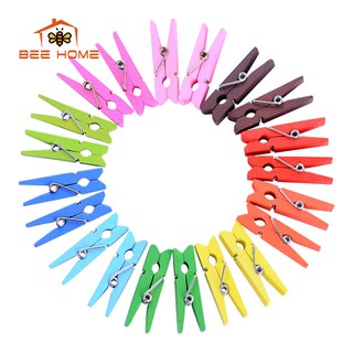 [Mã LIFE1703ALL giảm 10% đơn 50K] Kẹp gỗ treo ảnh 25mm + 5m dây treo - Kẹo gỗ treo ảnh nhiều màu