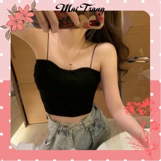 Áo 2 Dây Sợi Bún Có Đệm Ngực, Áo Bra 2 Dây Mảnh Dáng Lửng, Áo Croptop [Hàng loại 1] – (A14)