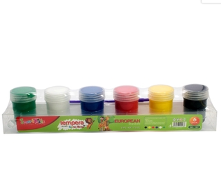Màu nước Tempera 6 màu, 20 gram / màu kèm cọ SK-137  - Bitex