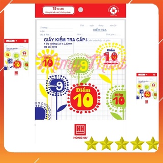 Giấy kiểm tra hồng hà 4 ô ly tiểu học