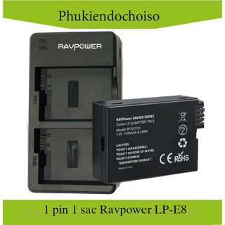 Bộ 1 pin 1 sạc máy ảnh Ravpower cho Canon LP-E8