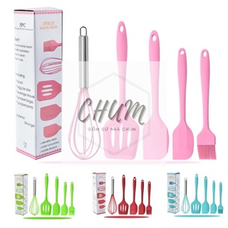 bộ dụng cụ nhà bếp 5 chi tiết Silicon toàn phần