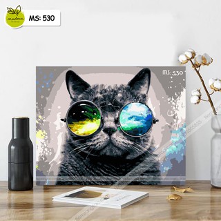 Tranh tô màu mèo đen cool ngầu T530