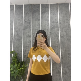 Áo Polo Nữ YODY Pique Mắt Chim,  Áo Cộc Tay In Hình SKU APN5054