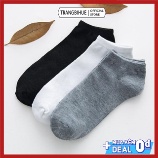 Tất Vớ Nam Nữ Nhật Cotton Trơn Cổ Ngắn Thấm Hút Mồ Hôi Cao Cấp