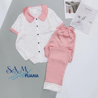 Đồ ngủ nữ pijama hàn quốc mùa hè, mặc ở nhà, chất liệu lụa latin mềm mịn Sam pijama