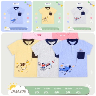 (6->24 tháng) Áo cộc tay bé trai Dokma – chất cotton hữu cơ siêu mềm mịn, thoáng khí (DMA306)