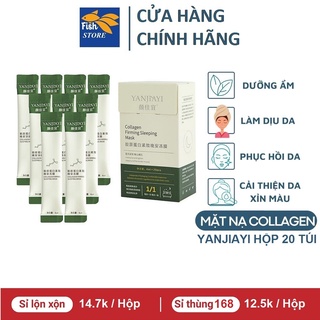 (Có Bán Sỉ) Hộp 20 Gói Mặt nạ ngủ thạch Collagen YANJIAYI giúp nâng cơ mặt bổ sung collagen