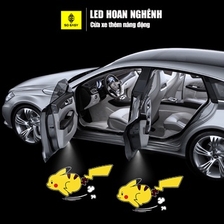 Đèn led cảm biến hoạt hình gắn cửa xe hơi chuyển động lạ mắt LHH, chiếu sáng trong đêm, điều chỉnh dễ dàng