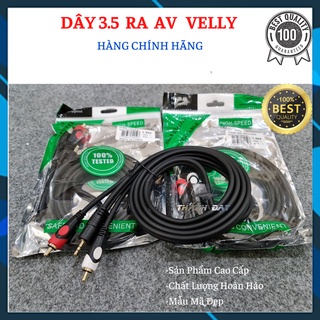 [CHÍNH HÃNG] Dây 1 đầu 3.5 ra 2 AV chính hãng VELLY, thuần đồng 100%,Chiều Dài 1.8m, 3m, 5m, 10m