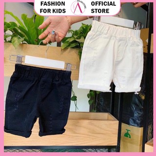 Quần Đùi Ngố KaKi Lửng Rách Gối Cho Bé Trai Và Bé Gái Từ 7Kg Đến 22Kg ANAN STORE Q-KAKI