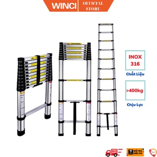 [Mã BMBAU300 giảm 10% đơn 499K] Thang rút đơn Inox 316 chính hãng Winci, WIN-TRX, tải trọng tối đa 500 kg.