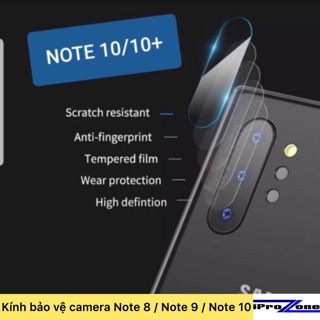 Kính cường lực bảo vệ camera Note 8/ Note 9 / Note 10 / Note 10 Plus
