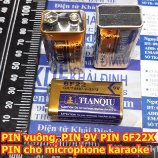 5 viên PIN vuông, PIN 9V PIN 6F22X 6F22 PIN cho microphone karaoke kde5648