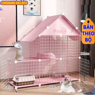 Chuồng mèo 3 tầng 2 tầng  giá rẻ đẹp lắp ghép đa năng đơn giản với lưới sắt sơn tĩnh điện có thể cho thỏ, sóc, bọ ú
