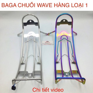 Baga xuồng, baga chuối 10 ly mạ inox trắng, titan 7 màu Wave A 2007-2021, Wave 50cc