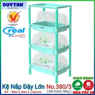 Kệ chén có nắp nhựa duy tân LỚN 3 ngăn-4 tầng- KT- 59.5 x 40.5 x 121 cm