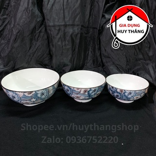 Tô Canh Sứ " Hoa Cánh Bướm" Hàng Đẹp, Men Sữa