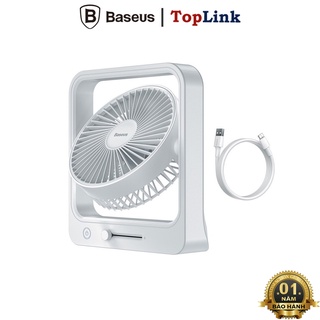 Quạt Mini Để Bàn BASEUS Cube Shaking Fan CXMF02 Tự Động Quay Tích Điện Pin Sạc Siêu Bền 5400mah Hoạt Động Liên Tục 18h