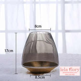 Lọ thủy tinh bầu đáy gold - LOH0336