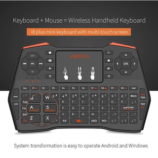Bàn Phím Mini Không Dây Tích Hợp Bàn Di Chuột Cho Tivi Box, Android Box Viboton I8 Plus