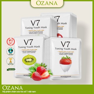 Mặt nạ giấy dưỡng da mụn cấp ẩm thải độc V7 Toning Youth Mask Bioaqua nội địa trung chính hãng CS61