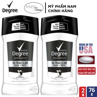 Combo 2 Lăn sáp khử mùi nam Degree men Motionsense Black + White 76g