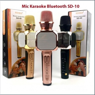 Micro Karaoke SD-10 Kèm Loa Bluetooth Cao Cấp, Micro Bluetooth 3in1 - Hiệu Chỉnh Được Bass Treble Ấn Tượng