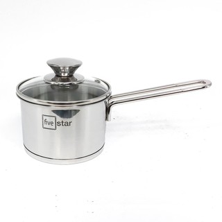 Quánh Inox 3 đáy nắp kính cao cấp Fivestar 12cm/ 14cm