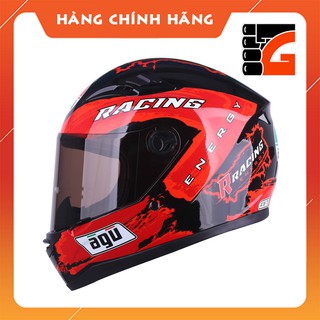 Nón bảo hiểm AGU tem Racing energy đỏ - Bảo hành chính hãng 12 tháng a138v15