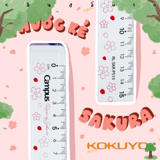 Thước Kẻ Nhựa Trong Suốt Thông Minh 15cm Campus Cây Đầu To