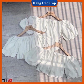 Áo croptop bẹt vai bí phồng xinh 24