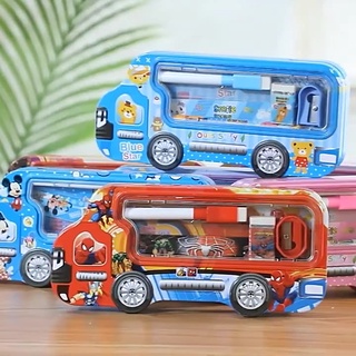 Hộp bút hình ô tô cho bé  tặng kèm 5 món dụng cụ học tập cho bé