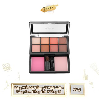 [Auth Thái] Bảng Phấn Mắt Kèm Má Hồng Tông Cam Hồng Đất Có Nhũ Odbo OD1022 2 Tầng - Bảng mắt má hồng tông cam hồng