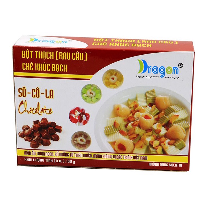 Bột Làm Chè Khúc Bạch Socola DRAGON 106g – Thạch Khúc Bạch Thơm Béo, Dễ Chế Biến