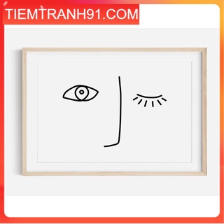 Tranh treo tường | Line art-Abstract Face Fine Line Print 06 , tranh canvas giá rẻ