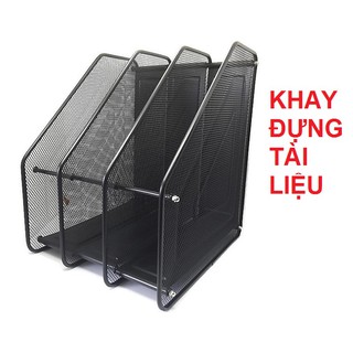 Khay để tài liệu văn phòng 3 ngăn đứng bằng lưới thép chắc chắn