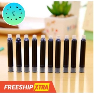 Bộ 10 ống mực thay thế cho bút máy mực xanh ống 0.26mm