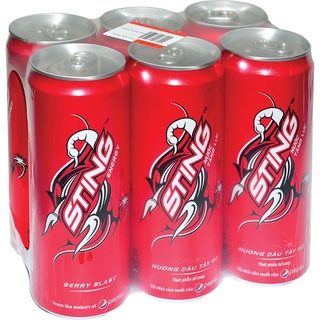 Lốc 6 Lon Nước Giải Khát Sting Đỏ Dâu (330ml / Lon)