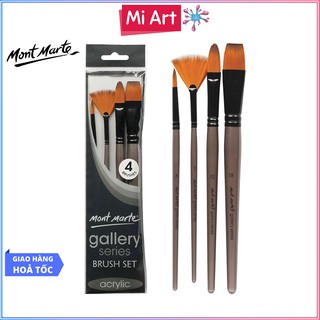Bộ 4 Cọ Acrylic Mont Marte - Gallery Series Brush Set Acrylic 4pce - BMHS0012