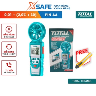Máy đo tốc độ gió kỹ thuật số TOTAL TETAN01 có đèn nền, thông báo khi mức pin thấp - chính hãng - xsafe