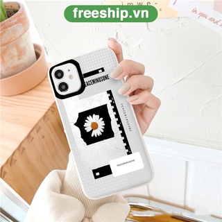 Ốp lưng iphone hoa cúc xám viền vuông bảo vệ camera ốp iphone6/6plus/6s/6splus/7/7plus/8/8plus/x/xr/xs/11/12/13/pro/ma