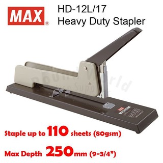 Bấm kim dài Max Stapler HD 12L/17 - Dập ghim đại 12L17 bấm giữa 100 150 tờ giấy A3