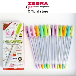 Viết bi nắp Pic Candy 0.7mm mực xanh - Zebra [Chính hãng]