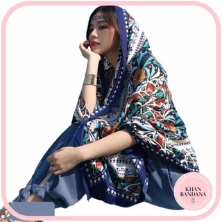 Khăn choàng in hoạ tiết thổ cẩm linen phong cách bôh vintage